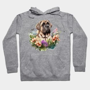 Bull Mastiff Floral Hoodie